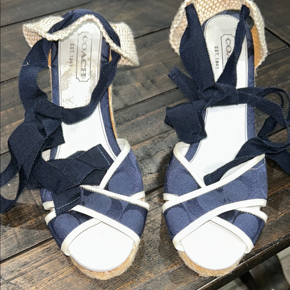 Coach Women's Navy Espadrille Sandals